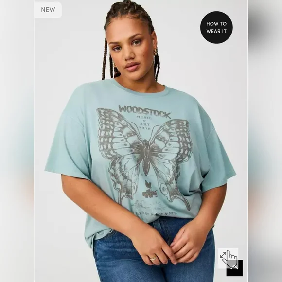 Woodstock Oversized Cotton Crew Tee - Picture 6 of 7